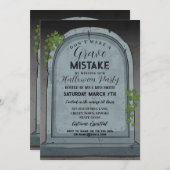 重大なミス墓地ゴシックのハロウィーン 招待状 (正面/裏面)