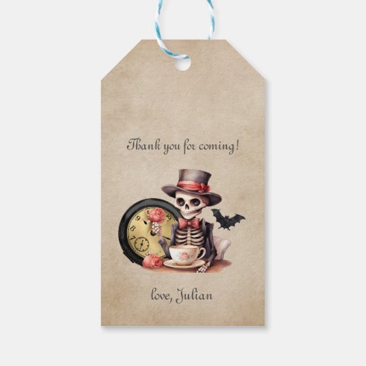 重大な間違いゴシックのスケルトンハロウィーンベビーBday ギフトタグ (裏面)