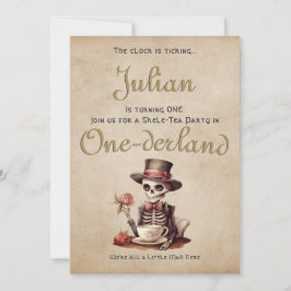 重大な間違いゴシックのスケルトンハロウィーンベビーBday 招待状