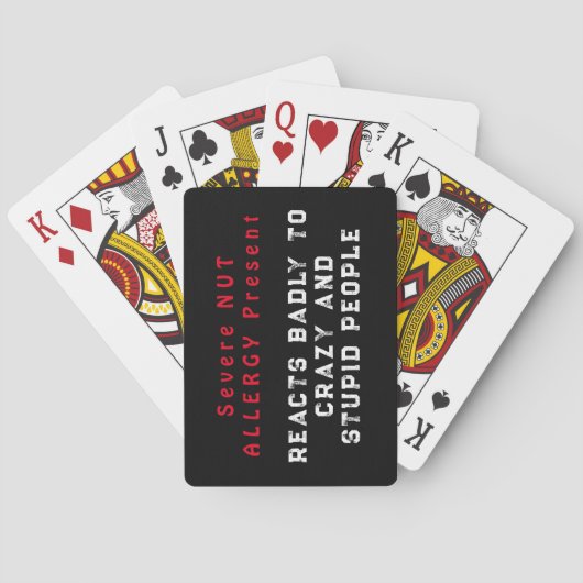 重度のナットアレルギーが存在 – ひどい反応 トランプ (裏面)