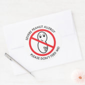 重度ピーナッツアレルギーステッカー(6セット) ラウンドシール (封筒)