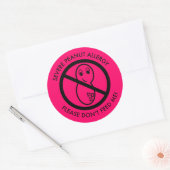 重度ピーナッツアレルギーステッカー（6セット） ラウンドシール (封筒)