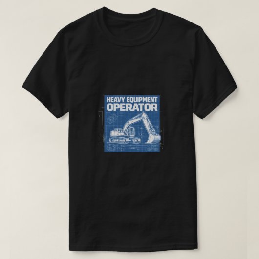 重機オペレーターの青写真 Tシャツ (デザイン正面)