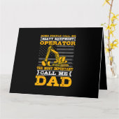 重機オペレーター掘削機 父の日のお父さん カード (黄色い花)