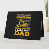 重機オペレーター掘削機 父の日のお父さん カード (裏面)