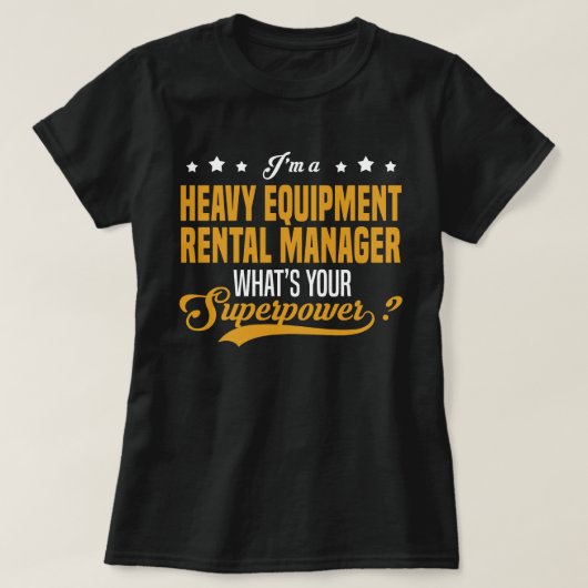 重機レンタル管理者 Tシャツ (デザイン正面)