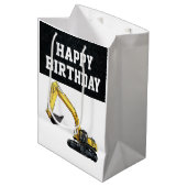 重機事業建築誕生日 ミディアムペーパーバッグ (正面アングル)