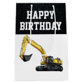 重機事業建築誕生日 ミディアムペーパーバッグ (裏面)