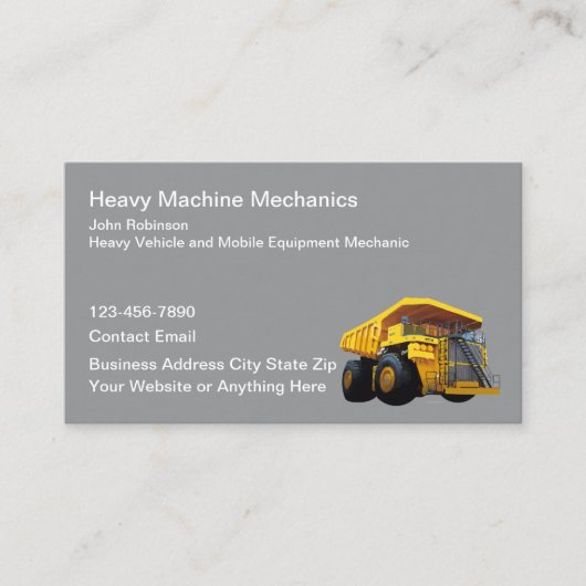 重機整備士及び保守 名刺 (正面)