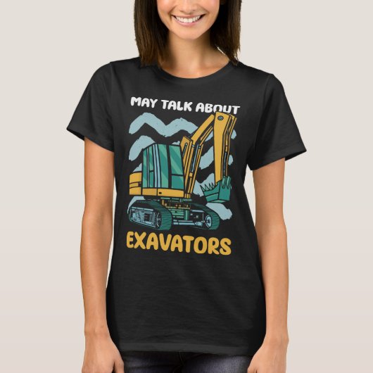 重機械作業機及び掘削機作業機キ Tシャツ (正面)