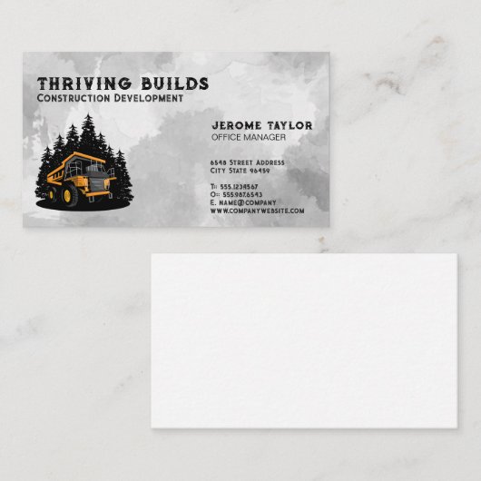 重機械採掘車 |建築 名刺 (正面/裏面)