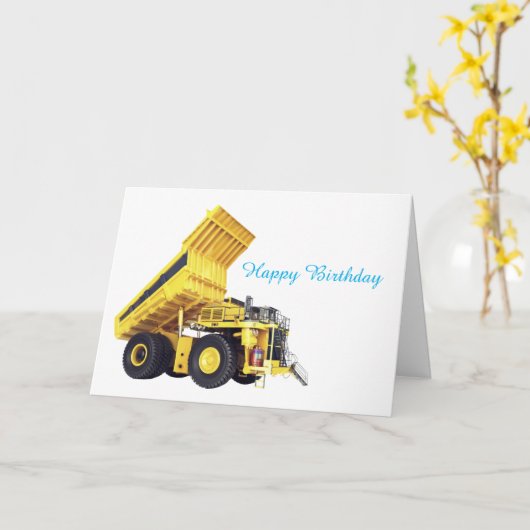 重機誕生日カード カード (黄色い花)