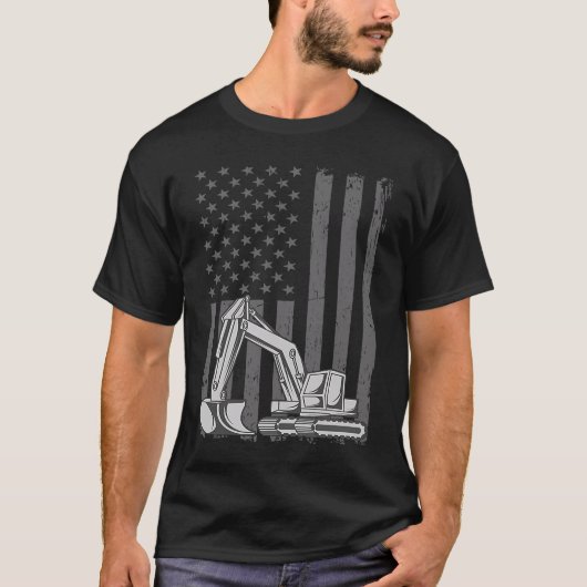 重機運転者掘削機US独立性 Tシャツ (正面)