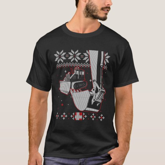 重機運転者醜い建築作業員 Tシャツ (正面)