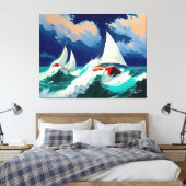 重海を走る帆船 キャンバスプリント (インサイチュ (寝室))