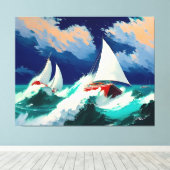 重海を走る帆船 キャンバスプリント (インサイチュ (ウッドフロア))