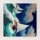 重海を走る帆船 ジグソーパズル (横)