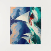 重海を走る帆船 タペストリー (正面)