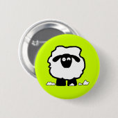 重点を置かれたヒツジ 缶バッジ (正面&裏面)