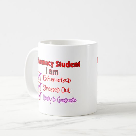 重点を置かれる薬学学生"排出された"ギフト コーヒーマグカップ (正面左)