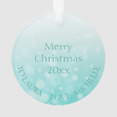 重症筋無力症の戦士スノーフレーククリスマス オーナメント (裏面)