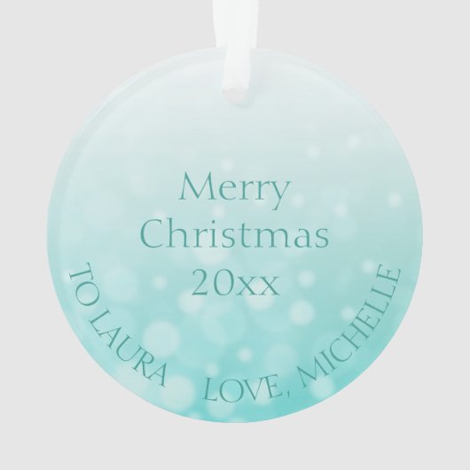 重症筋無力症の戦士スノーフレーククリスマス オーナメント (裏面)