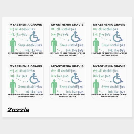 重症筋無力症ステッカー スクエアシール (シート)