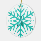 重症筋無力症スノーフレーククリスマスオーナメント セラミックオーナメント (左)
