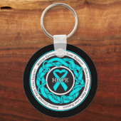 重症筋無力症ホープ絡みリボン キーホルダー (正面)