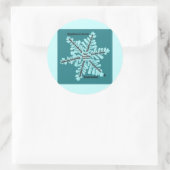 重症筋無力症認識度ティール(緑がかった色)ステッカー ラウンドシール (バッグ)