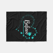 重症筋無力症認識度蝶信じ節 フリースブランケット (正面(横))