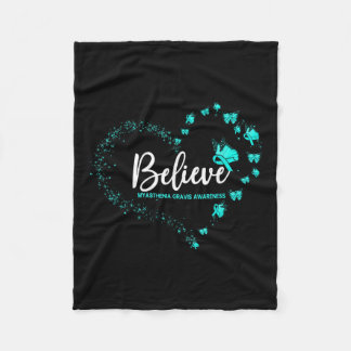 重症筋無力症認識度蝶信じ節 フリースブランケット