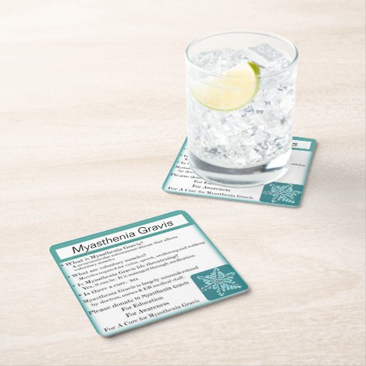 重症筋無力症認識度 スクエアペーパーコースター (インサイチュ)