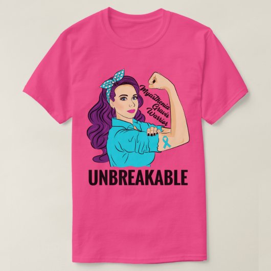 重症筋無力症認識度MG神経筋疾患 Tシャツ (デザイン正面)