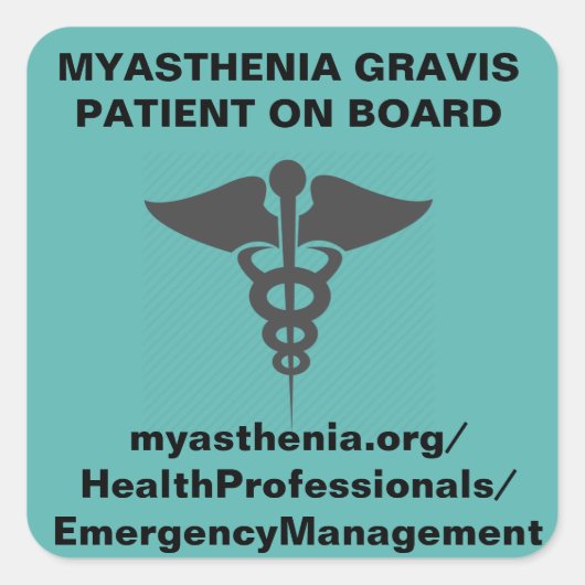 重症筋無力症*患者*ステッカー スクエアシール (正面)