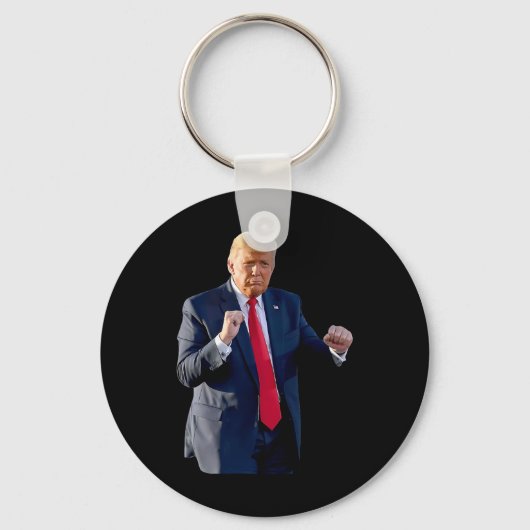 重罪人のように踊るトランプのダンス 面白い "トランプに投票"  キーホルダー (正面)