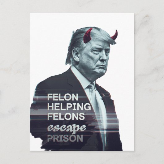 重罪救済者は刑務所の悪トランプを逃れる ポストカード (正面)