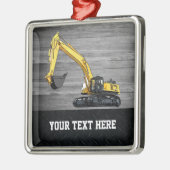 重装備事業用掘削機建築 メタルオーナメント (左)
