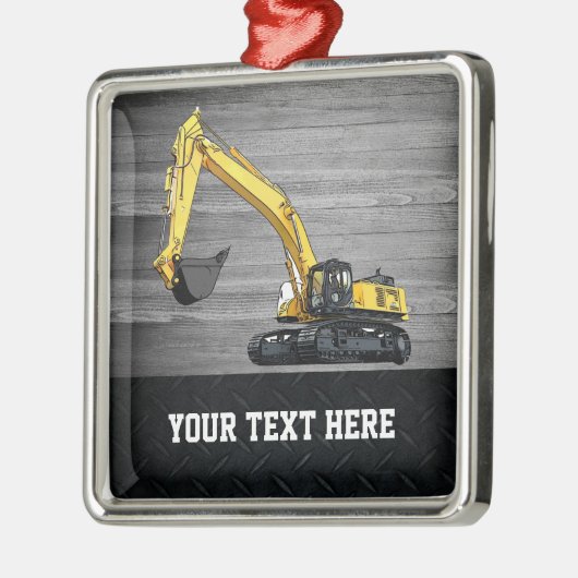 重装備事業用掘削機建築 メタルオーナメント (左)