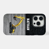 重装備事業用掘削機建築 iPhoneケース (裏面横)