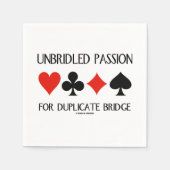 重複したブリッジカードのスーツに対する燃え上がらない情熱 スタンダードカクテルナプキン (正面)