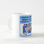 重複したブリッジ・プレーヤーのデザイン コーヒーマグカップ (正面左)