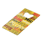 重複した名前の全黄色 クレジットカード栓抜き (裏面アングル)