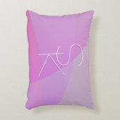 重複するイニシャル |ピンクモダン幾何学的 アクセントクッション (正面(垂直))