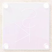 重複するイニシャル |ピンクモダン幾何学的 ガラスコースター (裏面)