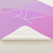 重複するイニシャル |ピンクモダン幾何学的 シェルパブランケット (3/4)