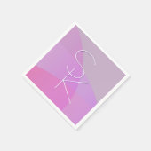 重複するイニシャル |ピンクモダン幾何学的 スタンダードカクテルナプキン (角)