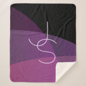 重複するイニシャル |紫モダンとピンク シェルパブランケット (正面)