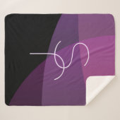 重複するイニシャル |紫モダンとピンク シェルパブランケット (正面(横))