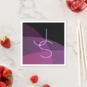 重複するイニシャル |紫モダンとピンク スタンダードカクテルナプキン (インサイチュ)